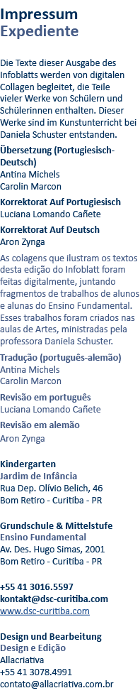 Impressum Expediente Die Texte dieser Ausgabe des Infoblatts werden von digitalen Collagen begleitet, die Teile viele   